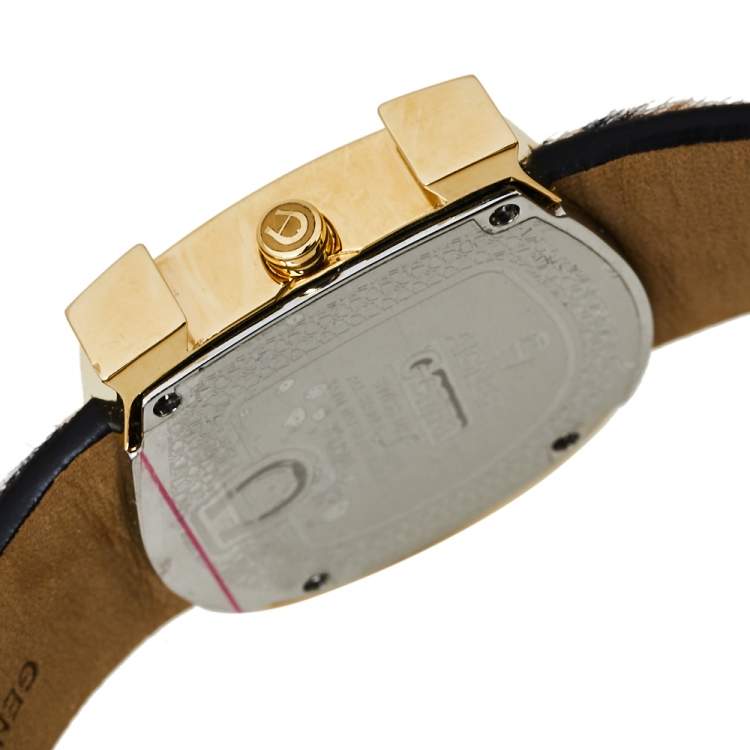 مملوكة مسبقًا Aigner Brown Stainless Steel Leather Genua Due A31000 Women's Wristwatch 36MM