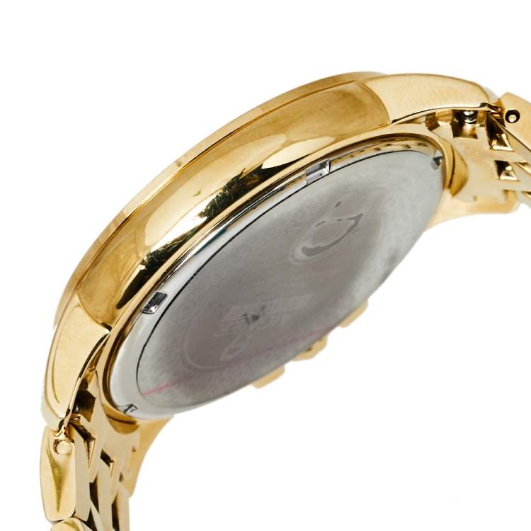 Pre Owned Aigner Silver Gold Plated Stainless Steel Triento A09300 Women's Wristwatch 38 mm