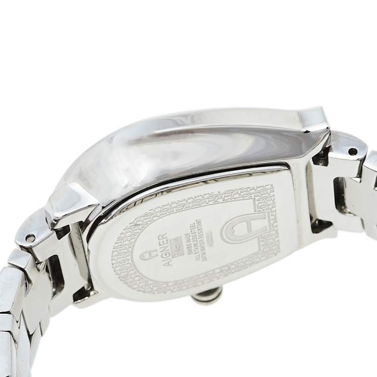 Pre Owned Aigner Mother Of Pearl Stainless Steel Messina A40200 Women's Wristwatch 29 mm