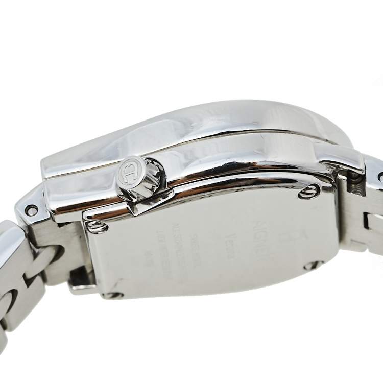 Pre Owned Aigner Black Stainless Steel Diamonds Verona A01200 Women's Wristwatch 24 mm