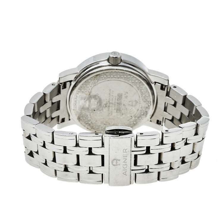 Pre Owned Aigner Silver Stainless Steel Cortina A26300 Women's Wristwatch 35 mm