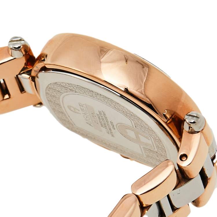 Pre Owned Aigner Mother Of Pearl Two-Tone Stainless Steel Arco A34200 Women's Wristwatch 26 mm