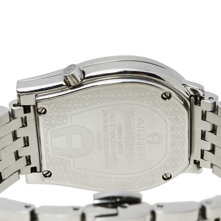 Pre Owned Aigner Silver Stainless Steel Ravenna Nuovo A25100 Women's Wristwatch 33 mm