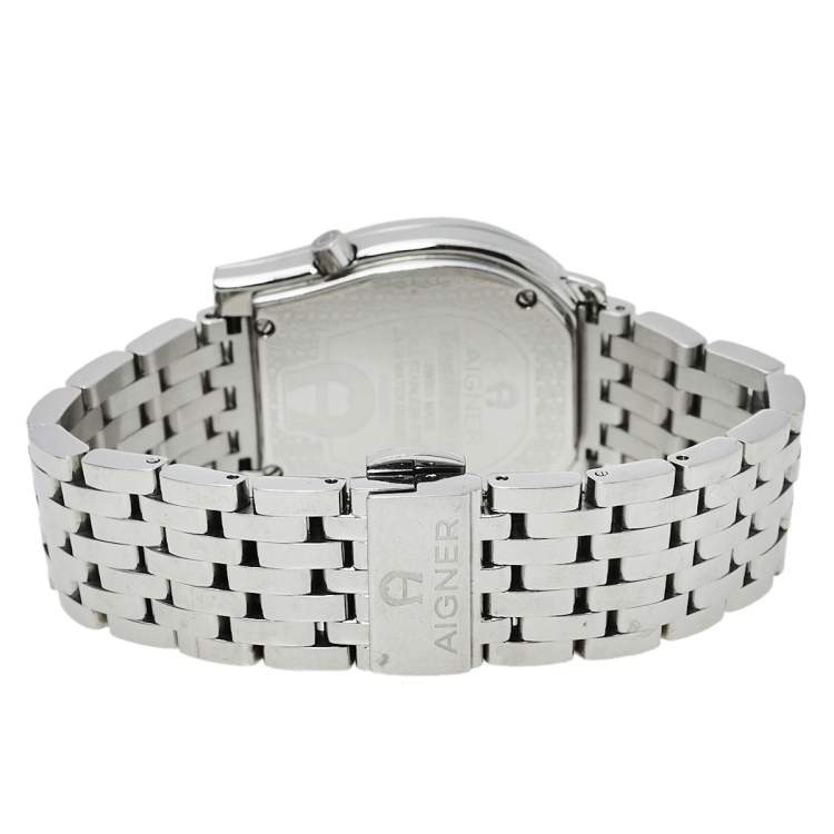 Pre Owned Aigner Silver Stainless Steel Ravenna Nuovo A25100 Women's Wristwatch 33 mm