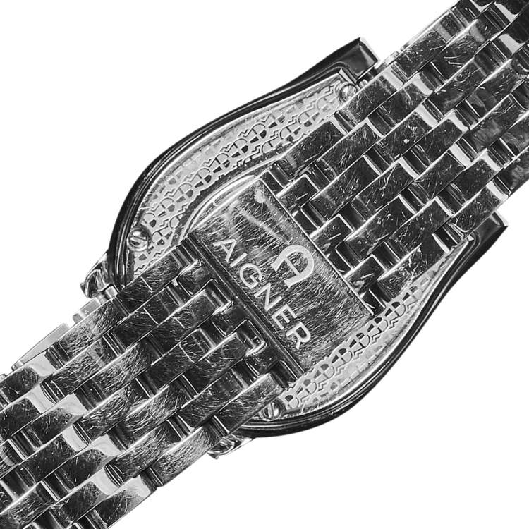 Pre Owned Aigner Silver Stainless Steel Ravenna Nuovo A25100 Women's Wristwatch 33 mm