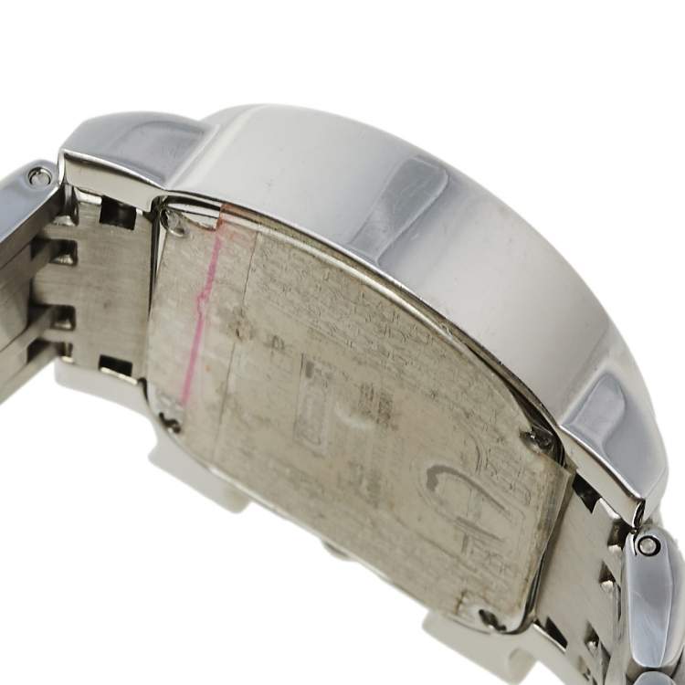 Pre Owned Aigner Silver Swirl Stainless Steel Genua Due A31600 Women's Wristwatch 31 mm