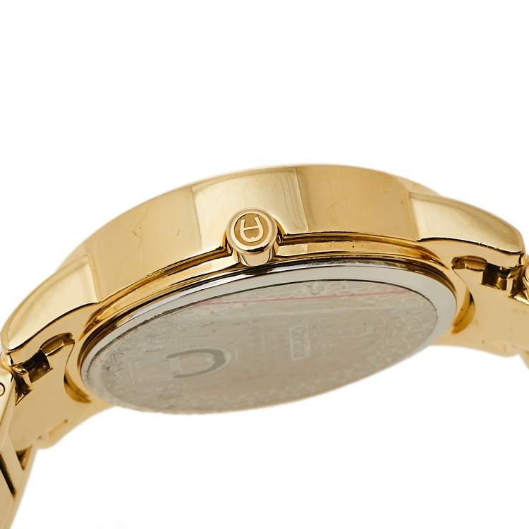 Pre Owned Aigner Silver Gold Plated Stainless Steel Cortina A26300 Women's Wristwatch 36 mm