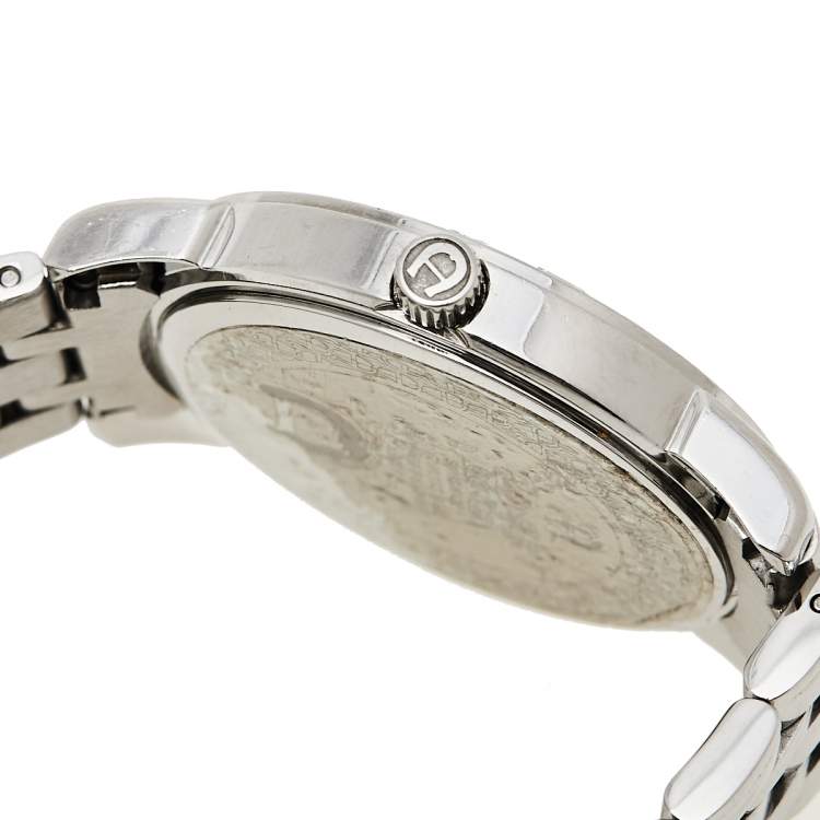 Pre Owned Aigner Silver Stainless Steel Diamond Cortina A26300 Women's Wristwatch 36 mm