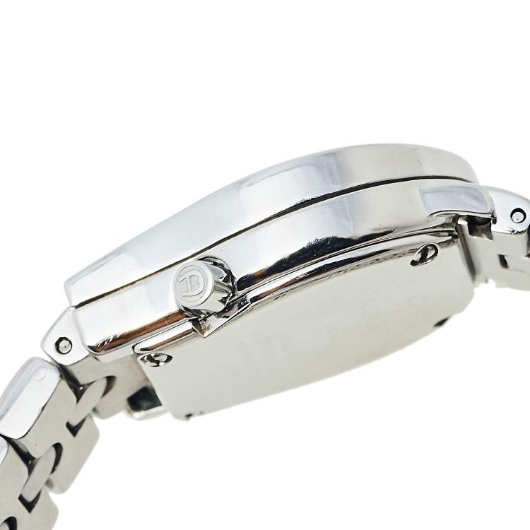 Pre Owned Aigner Mother of Pearl Stainless Steel Diamond Verona A01200 Women's Wristwatch 24 mm