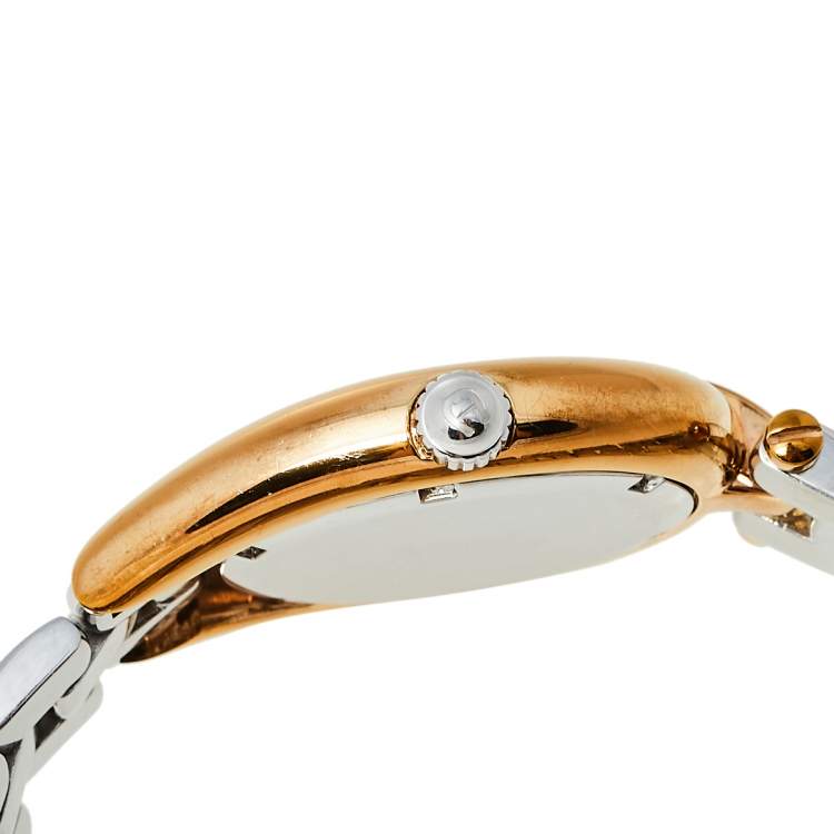 Pre Owned Aigner Mother Of Pearl Two-Tone Stainless Steel Imperia A49300 Women's Wristwatch 35 mm