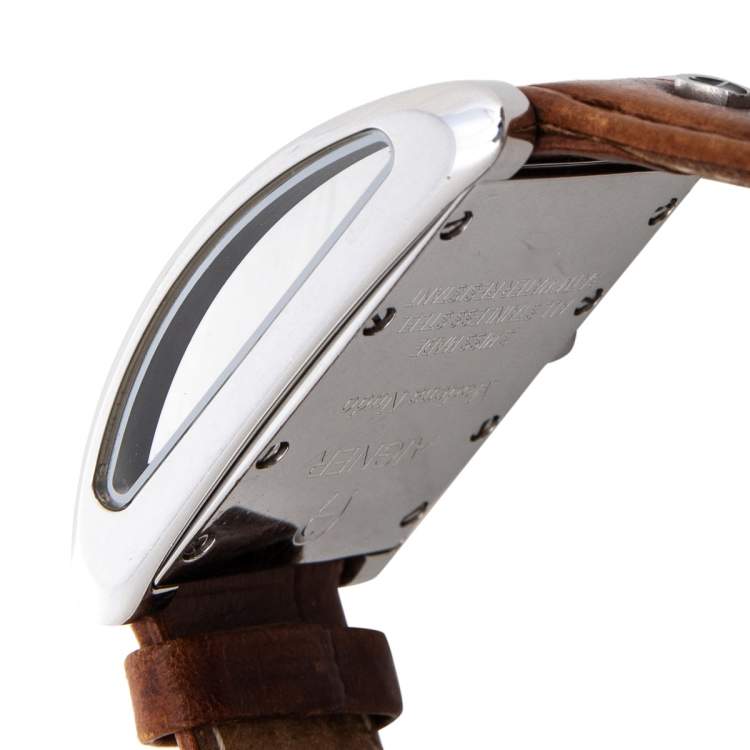 Pre Owned Aigner Brown Stainless Steel Leather Modena Nudo A16200 Women's Wristwatch 26 mm