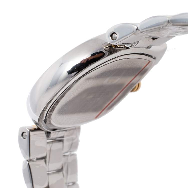 Pre Owned Aigner Mother Of Pearl Two-Tone Stainless Steel Arco A34321 Women's Wristwatch 32 mm
