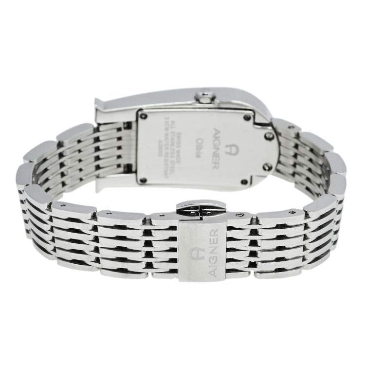 Pre Owned Aigner White Stainless Steel Olbia A29211 Women's Wristwatch 20 mm 
