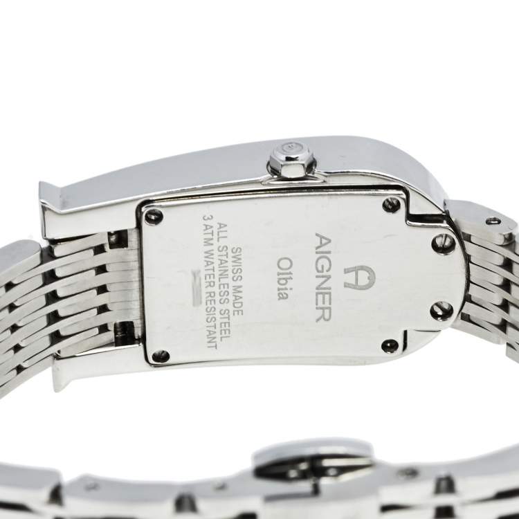 Pre Owned Aigner White Stainless Steel Olbia A29211 Women's Wristwatch 20 mm 