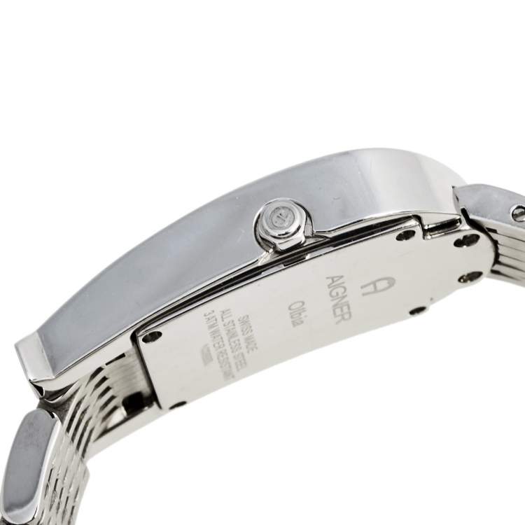 Pre Owned Aigner White Stainless Steel Olbia A29211 Women's Wristwatch 20 mm 