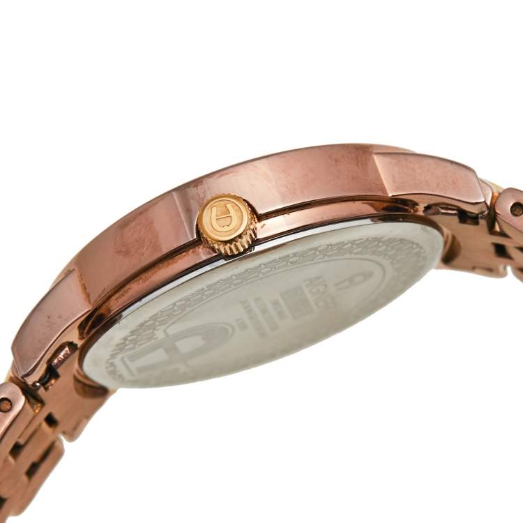 Pre Owned Aigner Champagne Two-Tone Stainless Steel Cortina A26300 Women's Wristwatch 35 mm