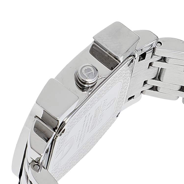 مملوكة مسبقًا Aigner White Leaves Stainless Steel Genua Due A31600 Women's Wristwatch 31 mm