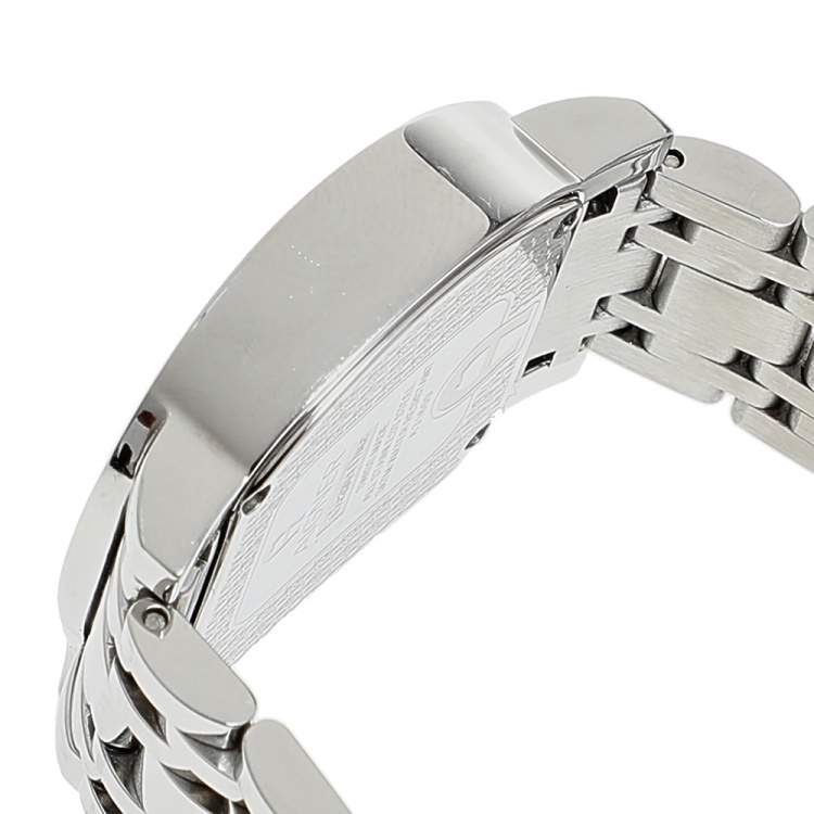 مملوكة مسبقًا Aigner White Leaves Stainless Steel Genua Due A31600 Women's Wristwatch 31 mm