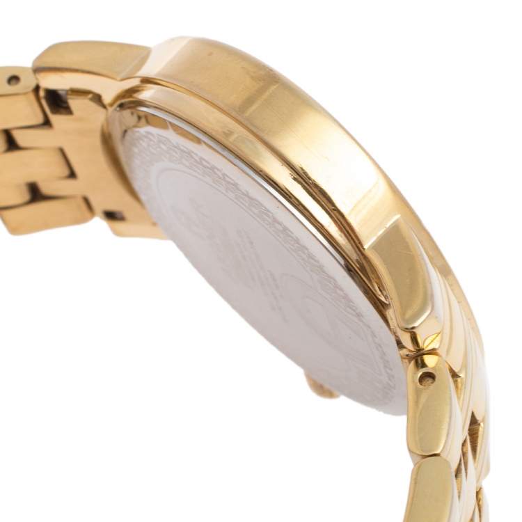Pre Owned Aigner Champagne Gold Plated Stainless Steel Cortina A26300 Women's Wristwatch 35 mm 