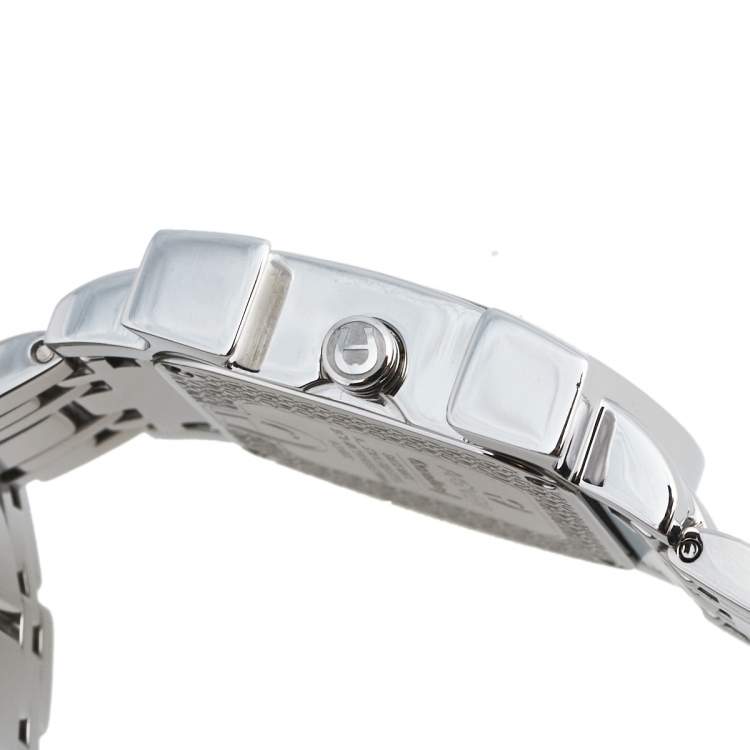 Pre Owned Aigner Purple Mother of Pearl Moon and Star Stainless Steel Genua Due A31600 Women's Wristwatch 31 mm