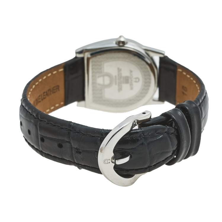 Pre Owned Aigner Mother of Pearl Stainless Steel Leather Asti A32200 Women's Wristwatch 26 mm