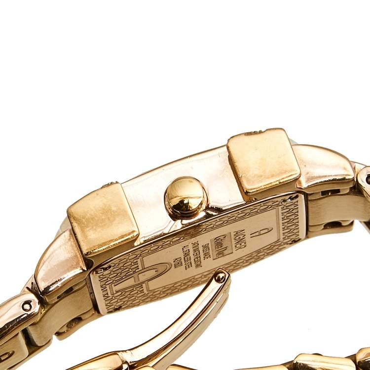 Pre Owned Aigner Mother of Pearl Rose Gold Plated Stainless Steel Genua Due A31600 Women's Wristwatch 31 mm