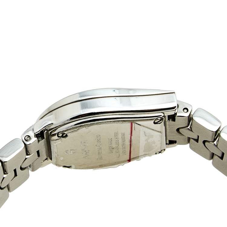Pre Owned Aigner Mother of Pearl Stainless Steel Ravenna Quadro A02200 Women's Wristwatch 24 mm 