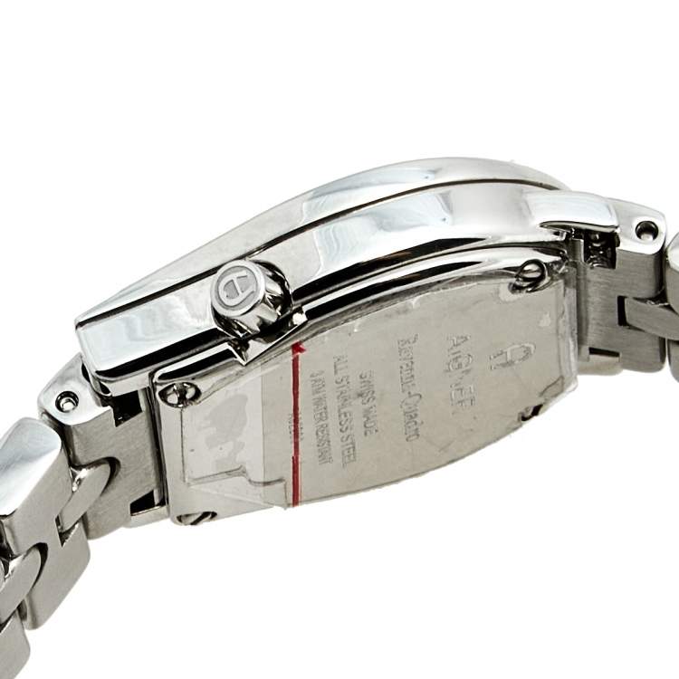 Pre Owned Aigner Mother of Pearl Stainless Steel Ravenna Quadro A02200 Women's Wristwatch 24 mm 
