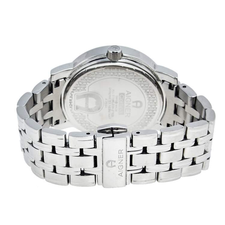 Pre Owned Aigner Silver Stainless Steel Cortina A26300 Women's Wristwatch 35 mm
