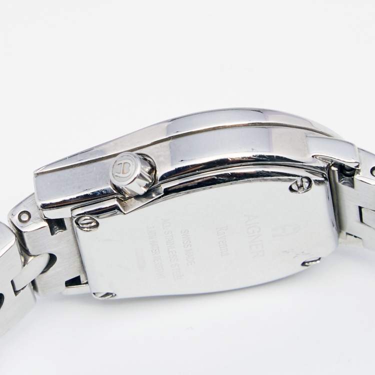 Pre Owned Aigner Mother of Pearl Stainless Steel Ravenna A01200 Women's Wristwatch 24 mm
