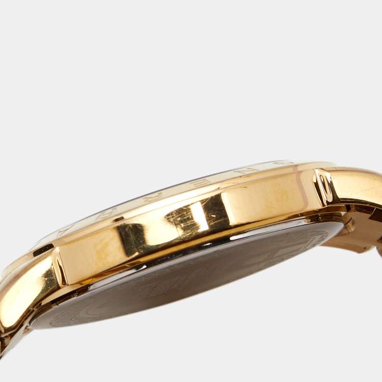 Pre Owned Aigner Silver Gold Plated Stainless Steel Cortina A26300 Women's Wristwatch 36 mm