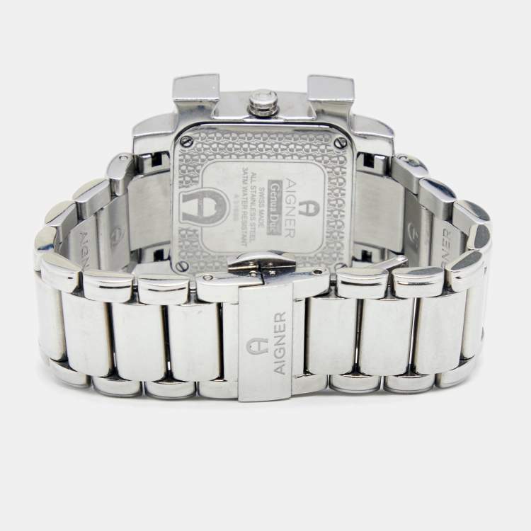 Pre Owned Aigner Mother of Pearl Stainless Steel Genua Due A31600 Women's Wristwatch 31 mm