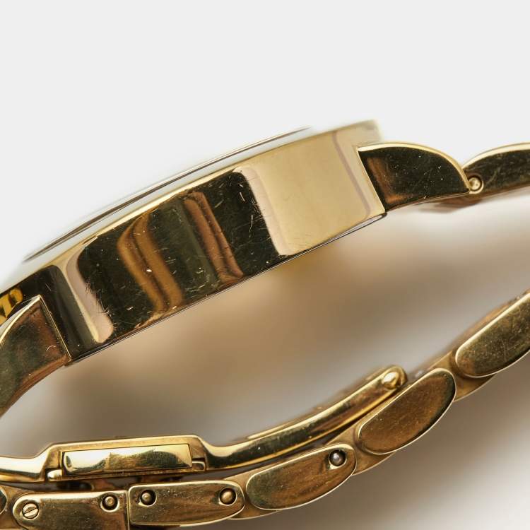 Pre Owned Aigner White Gold Plated Stainless Steel Genua Due A31600 Women's Wristwatch 34 mm