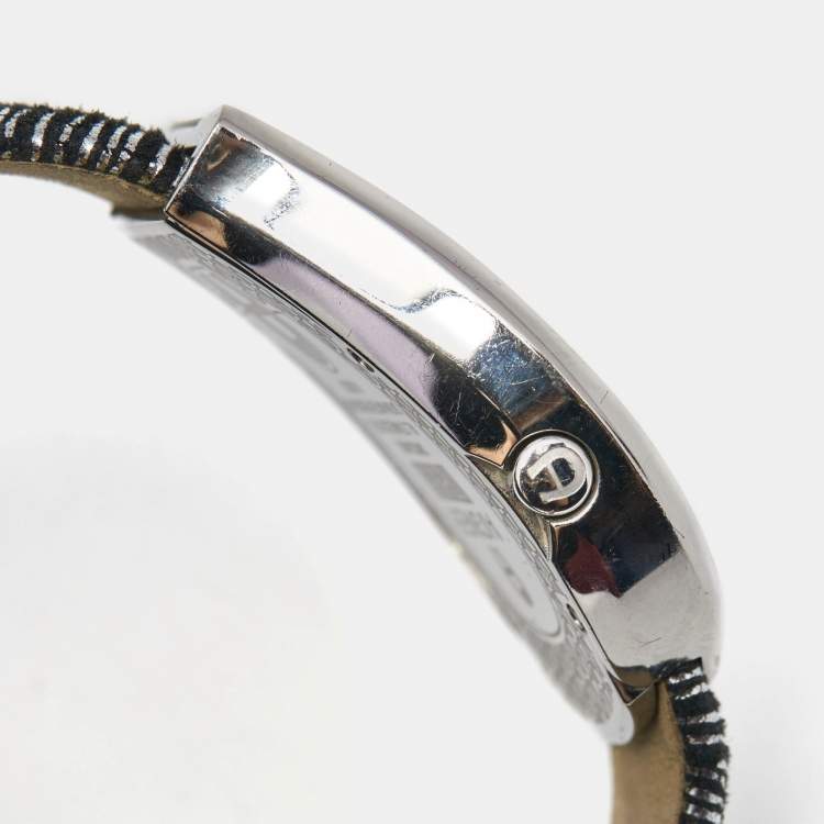 Pre Owned Aigner Mother of Pearl Stainless Steel Leather Venezia A39200 Women's Wristwatch 36 mm