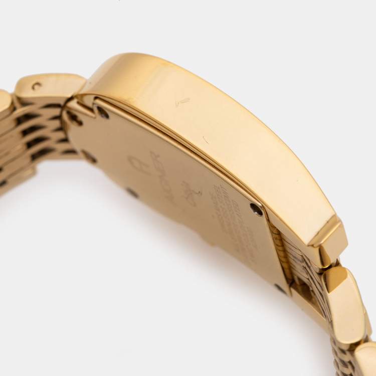 مملوكة مس�بقًا Aigner Mother of Pearl Gold Plated Stainless Steel Diamond Olbia A29000 Women's Wristwatch 21 mm