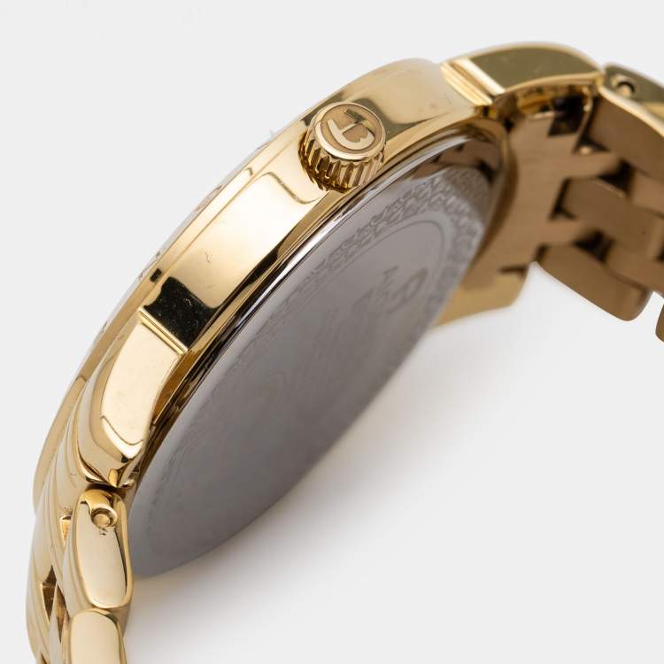Pre Owned Aigner Mother of Pearl Gold Plated Stainless Steel Cortina A23600 Women's Wristwatch 36 mm