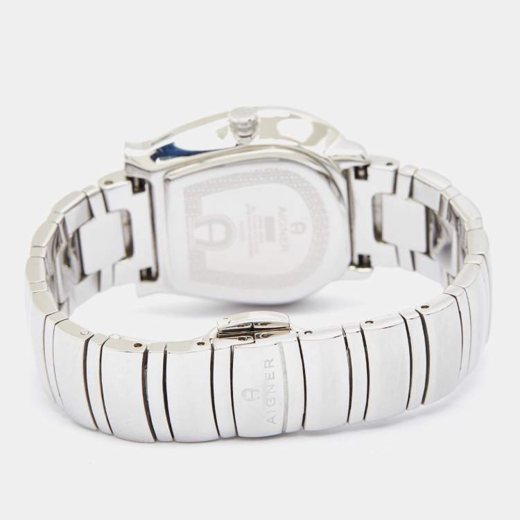 Pre Owned Aigner White Stainless Steel Messina A40200 Women's Wristwatch 29 mm