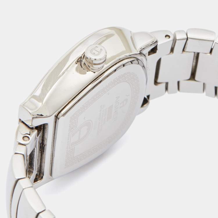 Pre Owned Aigner White Stainless Steel Messina A40200 Women's Wristwatch 29 mm