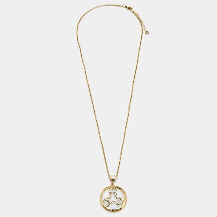 Pre Owned Aigner Mother of Pearl Gold-Plated Stainless Steel Cortina Earring Necklace Set A26300 Women's Wristwatch 36 mm 