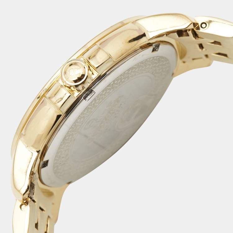 Pre Owned Aigner Silver Gold Plated Stainless Steel Triento A09300 Women's Wristwatch 38 mm