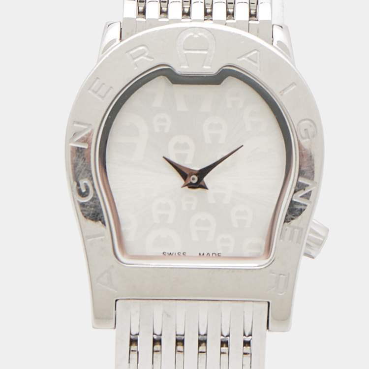 مملوكة مسبقًا Aigner Silver Stainless Steel Ravenna Nuovo A25200 Women's Wristwatch 24 mm 