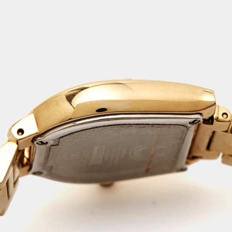 Pre Owned Aigner Mother of Pearl Yellow Gold Plated Stainless Steel Ravenna A122200 Women's Wristwatch 30 mm