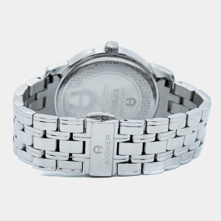 Pre Owned Aigner Silver Stainless Steel Cortina A26300 Women's Wristwatch 36 mm