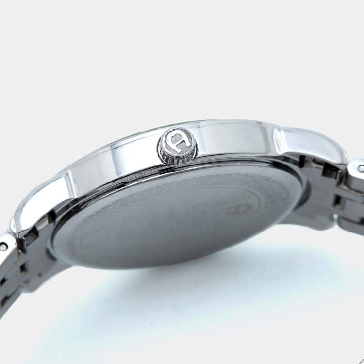 Pre Owned Aigner Silver Stainless Steel Cortina A26300 Women's Wristwatch 36 mm