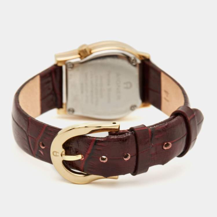 Pre Owned Aigner Champagne Gold Plated Stainless Steel Verona Nuovo A22200 Women's Wristwatch 24 mm