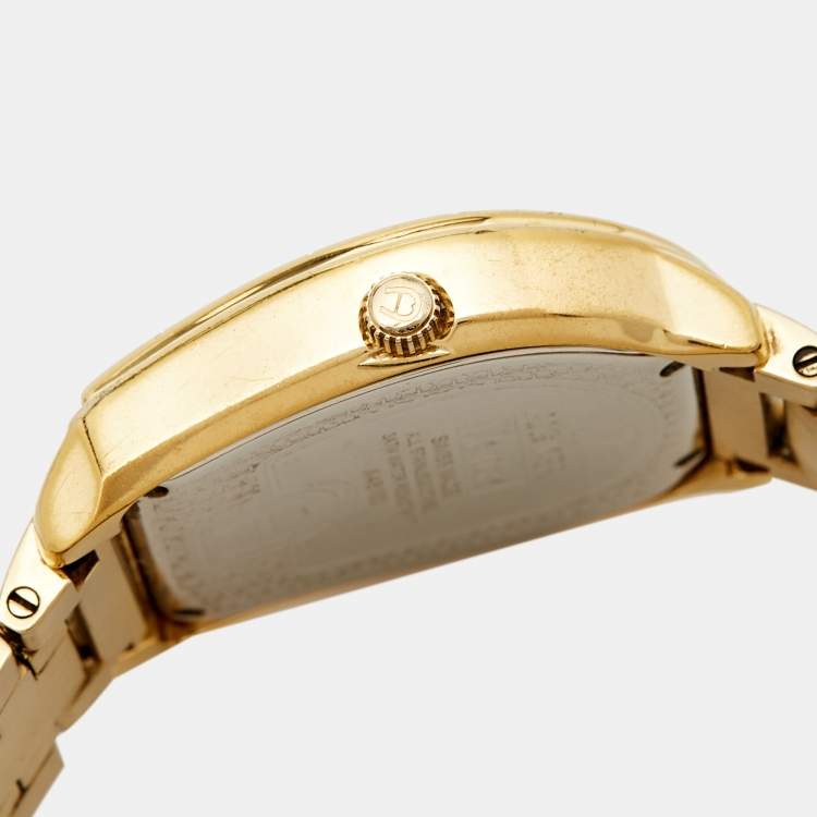 Pre Owned Aigner Mother of Pearl Gold Plated Stainless Steel Verona A48100 Women's Wristwatch 33 mm