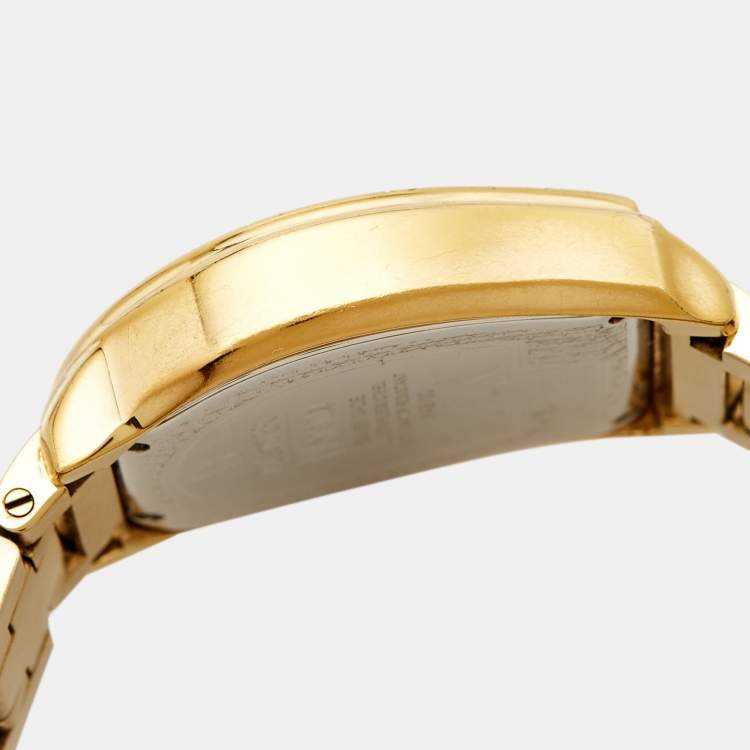 Pre Owned Aigner Mother of Pearl Gold Plated Stainless Steel Verona A48100 Women's Wristwatch 33 mm