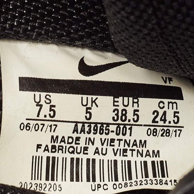 Pre Owned Air Jordans Two Tone Canvas and Leather SF Air Force 1 High Black Gum Sneakers Size 38.5