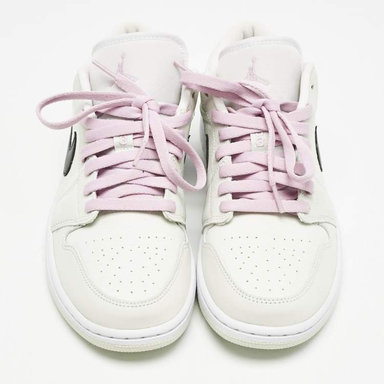 Pre Owned Air Jordans Green Nubuck Leather and Canvas Jordan 1 Low SE Barely Green Sneakers Size 42