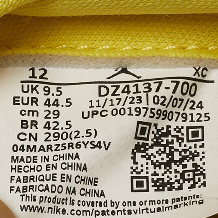 Pre Owned Air Jordans Multicolor Leather Jordan 1 Retro Low OG SP Travis Scott Canary Sneakers Size 44.5